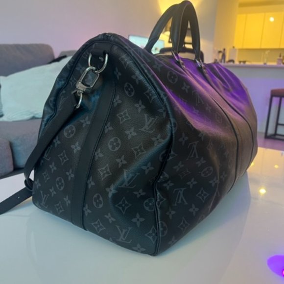 Louis Vuitton Keepall Bandoulière 55 Duffle Bag Monogram Eclipse - Picture 10 of 12
